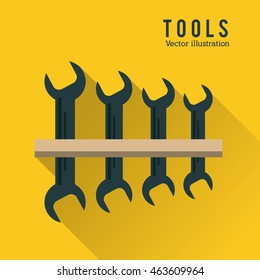 Wrench set tool icon. Repair construction concept. Isolated and Colorfull illustration. Vector graphic