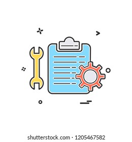 wrench setting gear check  list icon vector design