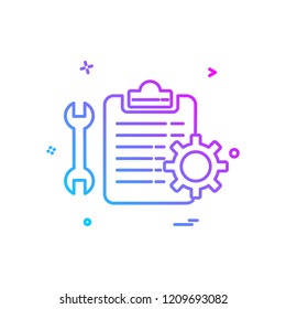 wrench setting gear check  list icon vector design