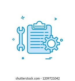 wrench setting gear check  list icon vector design