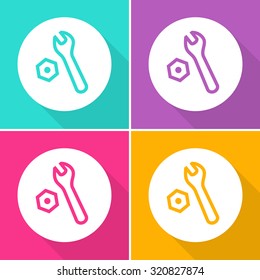  Wrench Setting icons set great for any use. Vector EPS10.