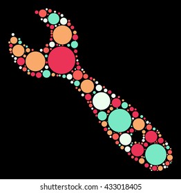 wrench shape vector design by color point