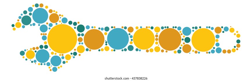 wrench shape vector design by color point