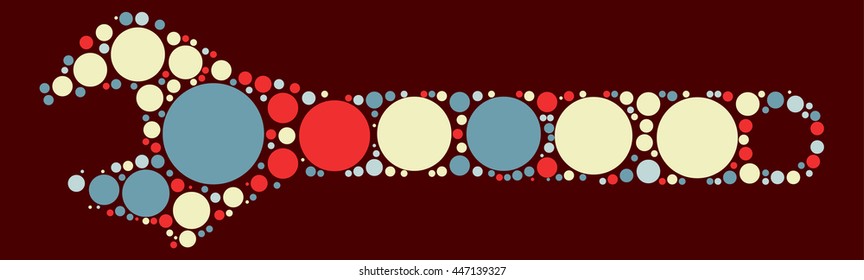 wrench shape vector design by color point