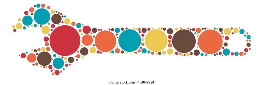 wrench shape vector design by color point
