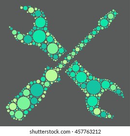 wrench shape vector design by color point
