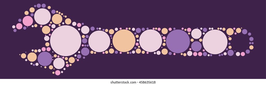 wrench shape vector design by color point