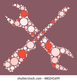 wrench shape vector design by color point