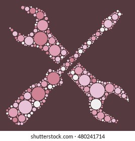 wrench shape vector design by color point