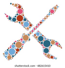 wrench shape vector design by color point