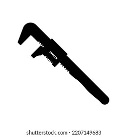 Wrench Silhouette. Black and White Icon Design Elements on Isolated White Background