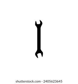 Wrench Silhouette, Flat Style, can use for Pictogram, Apps, Website, Logo Gram, Art Illustration, or Graphic Design Element. Vector Illustration