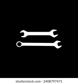 Wrench Silhouette, Flat Style, can use for Pictogram, Apps, Website, Logo Gram, Art Illustration, or Graphic Design Element. Vector Illustration