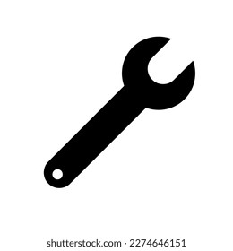 Wrench silhouette icon. Tool. Vector.