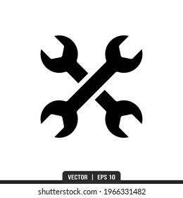 Wrench Silhouette icon vector, illustration logo template in trendy style. Suitable for many purposes.