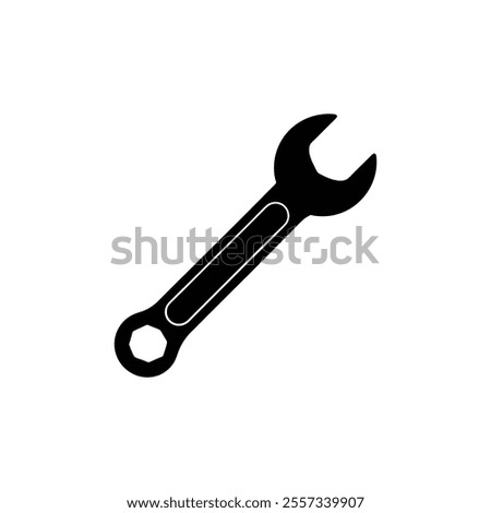 wrench silhouette on white background