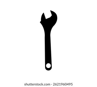 Wrench Silhouette Vector Clip art Isolated on white