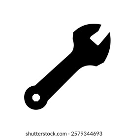 Wrench silhouette vector icon sign symbol illustration design.