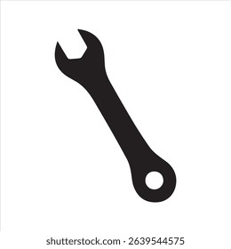 Wrench silhouette vector icon - Work equipment illustration isolated on white background	