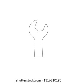 Wrench. simple flat vector icon illustration. outline line symbol - editable stroke