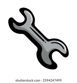 Wrench. Simple vector color illustration on the automotive theme. Sticker, print, icon for advertising automotive services, goods, hobbies