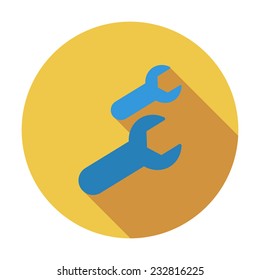 Wrench. Single flat color icon. Vector illustration.