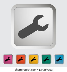 Wrench single icon. Vector illustration.