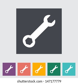 Wrench single icon. Vector illustration.