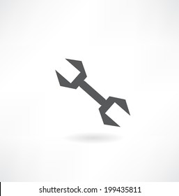 Wrench single icon. Vector illustration.