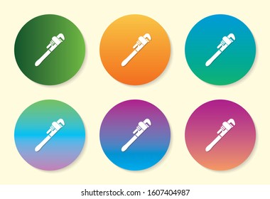 Wrench six color gradient icon design.