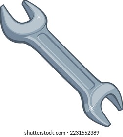 A wrench or spanner in a comic book pop art cartoon illustration style