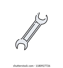 Wrench. Spanner. Flat abstract icon Vector illustration