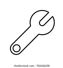 Wrench , spanner icon ,black sign design
