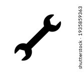 Wrench spanner icon screwdriver logo. Maintain gear wrench mechanic pictogram symbol