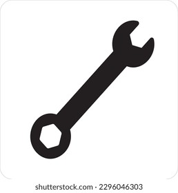 Logo del destornillador de iconos de spanner. Mantener símbolo de pictograma mecánico de la llave de contacto