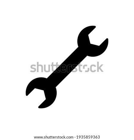 Wrench spanner icon screwdriver logo. Maintain gear wrench mechanic pictogram symbol