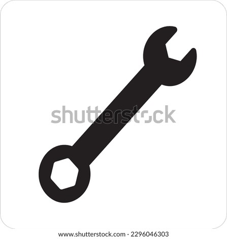 Wrench spanner icon screwdriver logo. Maintain gear wrench mechanic pictogram symbol