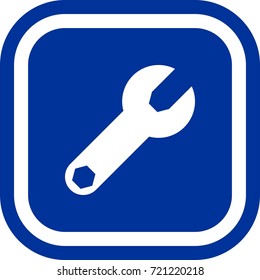 Wrench , spanner icon , sign Square with rounded corners
