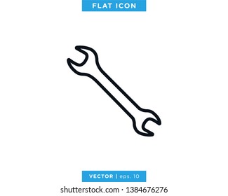 Wrench, Spanner Icon Vector Logo Design Template. Tools, Repair, Service Symbol