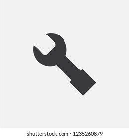 Wrench, spanner icon vector. Service symbol. Linear style sign for mobile concept and web design. Repair symbol illustration. Pixel vector graphics - Vector.
