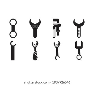 wrench and spanner icons set vector