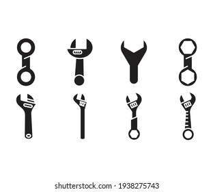 wrench and spanner icons set vector