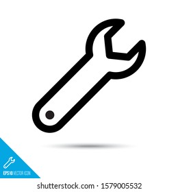 Icono de la línea de llave o de expansión. Preferencias, preferencias o corrección de símbolos vectoriales. Pictograma de interfaz de usuario para web y aplicaciones.