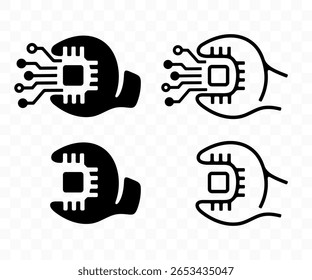 Wrench, spanner, processor and cpu, graphic design. Technology, innovation, machinery and industrial, vector design and illustration