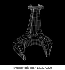 Wrench. Spanner repair tool. Mechanic or engineer instruments. Support service wireframe low poly mesh vector illustration