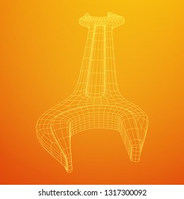 Wrench. Spanner repair tool. Mechanic or engineer instruments. Support service wireframe low poly mesh vector illustration