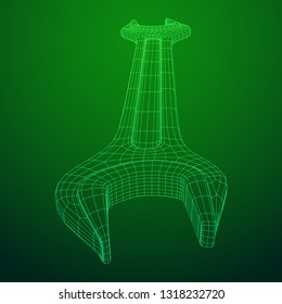 Wrench. Spanner repair tool. Mechanic or engineer instruments. Support service wireframe low poly mesh vector illustration