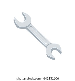 Wrench. Spanner repair tool. Mechanic or engineer instruments. Support service vector illustration isolated on white.