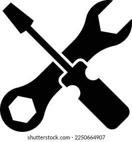 Wrench, Spanner and Screw driver Tool Icon