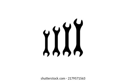 wrench spanner set vector icon, mechanic tool illustration, service, repair symbol isolated
